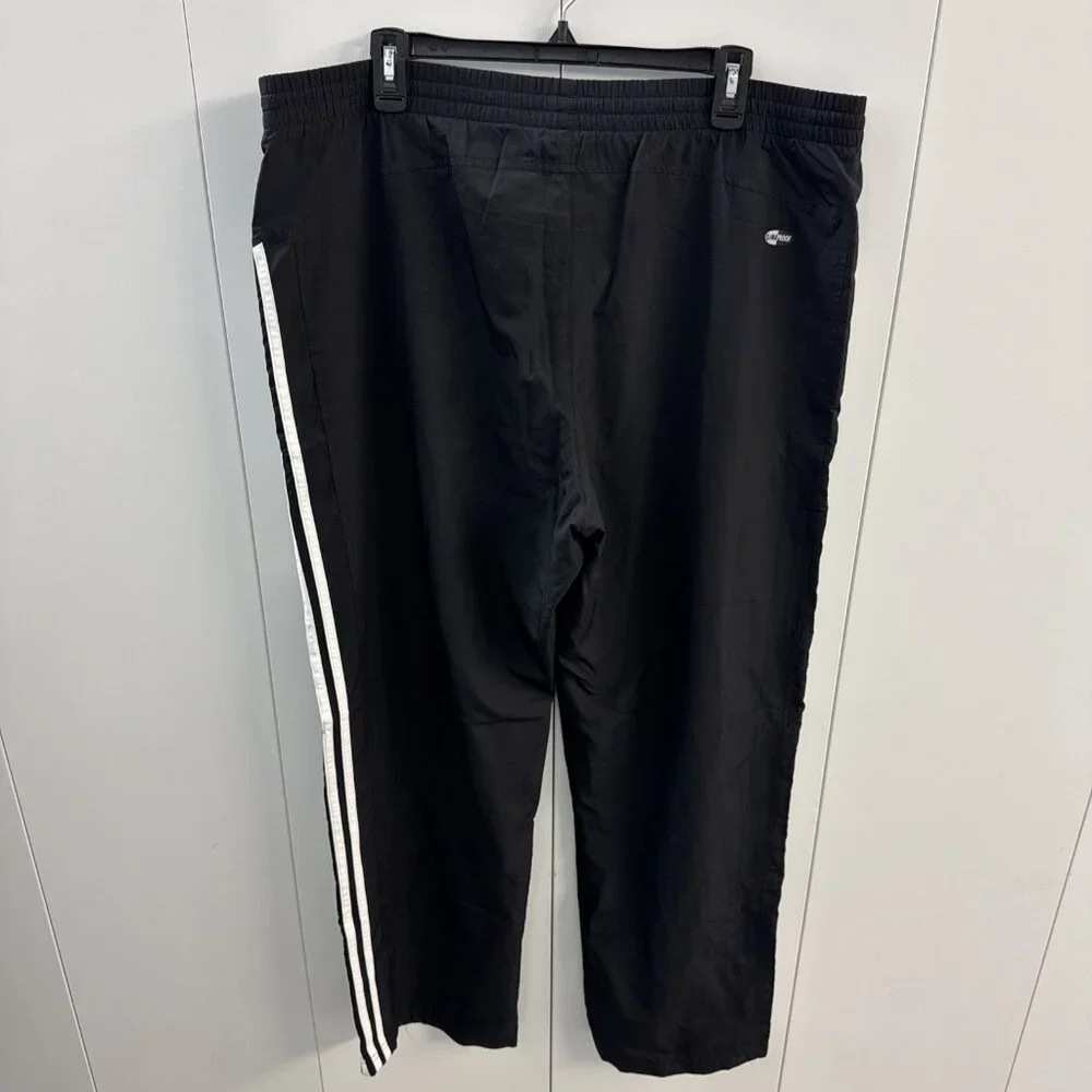 Men’s L Adidas 2006 Track Pants Drawstring Black‎ White 3 Stripe (D22)